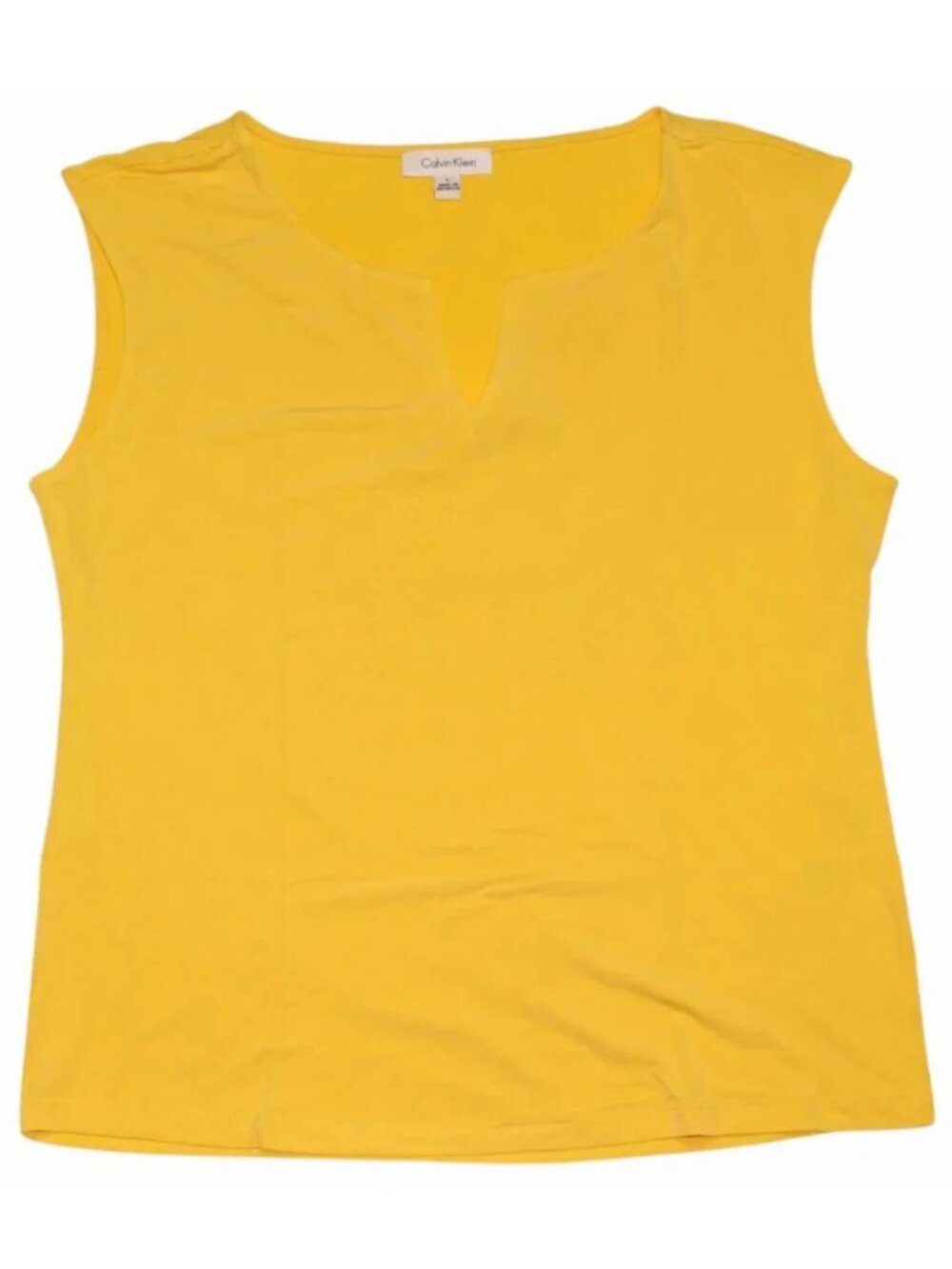 Calvin Klein Women's Yellow Sleeveless Shirt NWOT Size L